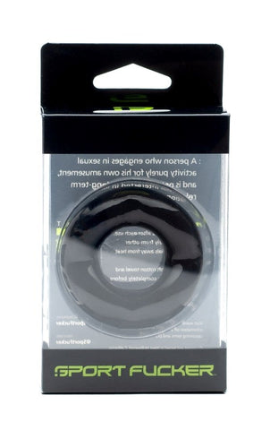 Sport Fucker Revolution Ring Black Dual Purpose Cock Ring Ball Stretcher - Cock Rings