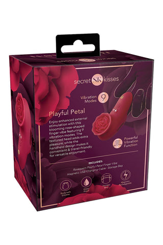 Xgen Secret Kisses Rosegasm Playful Petal Rechargeable Finger Vibrator - Finger and Tongue Vibrators