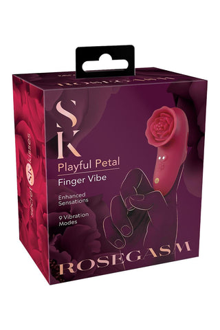 Xgen Secret Kisses Rosegasm Playful Petal Rechargeable Finger Vibrator - Finger and Tongue Vibrators