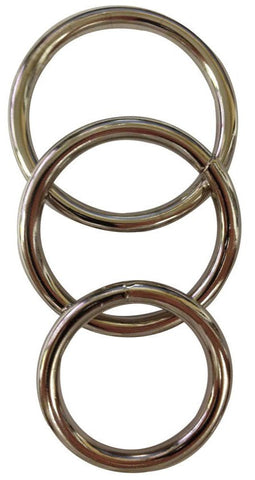 Sportsheets Metal O Ring 3 Pack Three Sizes for Custom Harness Fit - Cock Rings