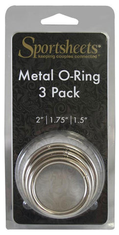 Sportsheets Metal O Ring 3 Pack Three Sizes for Custom Harness Fit - Cock Rings