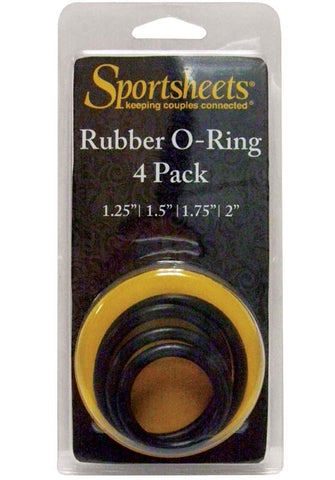 Sportsheets Rubber O Ring 4 Pack Four Sizes for Harness and Penis Use - Cock Rings