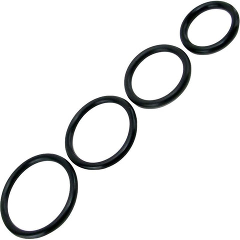 Sportsheets Rubber O Ring 4 Pack Four Sizes for Harness and Penis Use - Cock Rings