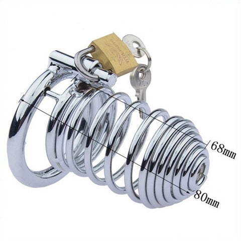 BDStyle Spring Type Cock Cage with Spring Loaded Mechanism - Male Chastity
