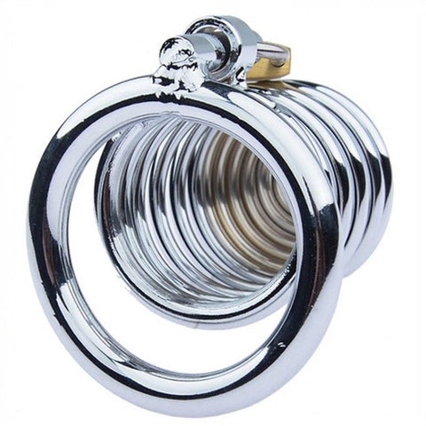 BDStyle Spring Type Cock Cage with Spring Loaded Mechanism - Male Chastity