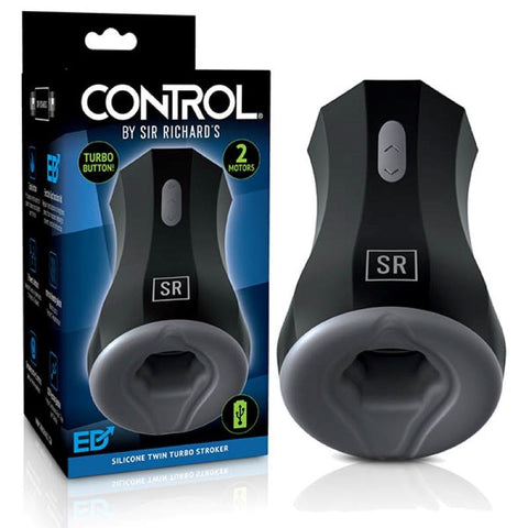 Sir Richards Silicone Twin Turbo Vibrating Male Stroker Dual Texture Design - Masturbators and Strokers