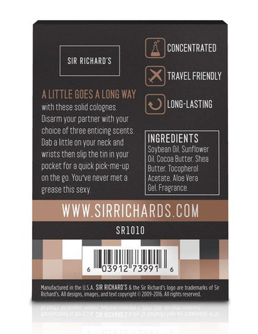 Sir Richards Slick Dicks Guy Grease Force Sex Pheromone Solid Cologne - Delay and Excite Sprays