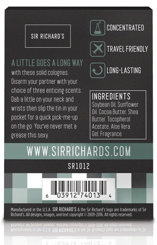 Sir Richards Slick Dicks Guy Grease Vigor Sex Pheromone Solid Cologne - Delay and Excite Sprays