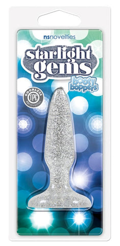 NS Novelties Starlight Gems Booty Boppers Mini Clear Glittery Anal Plug - Butt Plugs