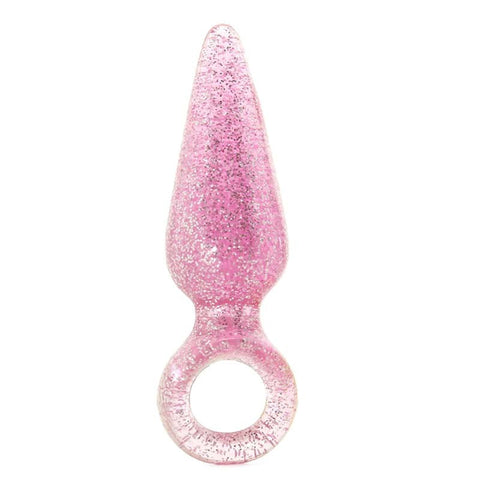 NS Novelties Starlight Gems Booty Pops Small Pink Butt Plug with Finger Ring - Butt Plugs