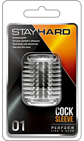 Blush Novelties Stay Hard Cock Sleeve 01 Clear TPE Enhancement Sleeve - Pumps, Extenders and Sleeves