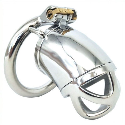 BDStyle Steel Cock Cage with Lock Secure Male Chastity Device - Male Chastity