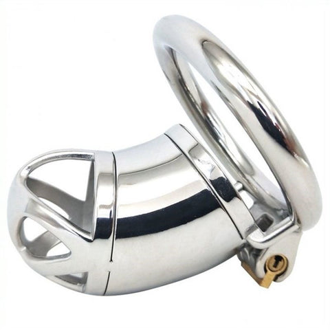 BDStyle Steel Cock Cage with Lock Secure Male Chastity Device - Male Chastity