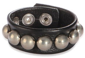 Hells Couture Stormy Leather Cock and Ball Strap with Dual Snap Closures - Ball and Cock Toys