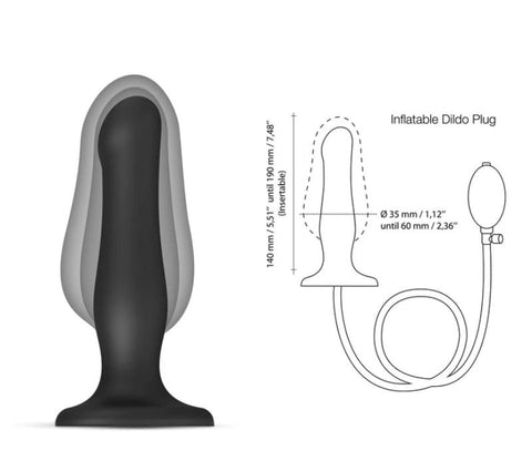 strap on me HYBRID Inflatable Dildo Plug with Rolling Ball Stimulation - Anal Dildos