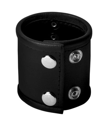 Sensual Exploration Strict Ball Stretcher with D Ring Adjustable PU Leather - Cock Rings