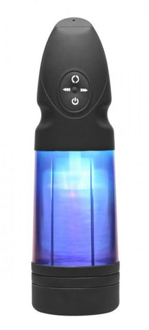 XR Brands Strobe Multi Function Rechargeable Stroker with Thrusting Action - Masturbators and Strokers