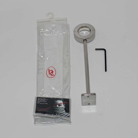 Hells Couture STUK Heavy Locking Testicle Steel Mount Fixed Restraint - Ball and Cock Toys
