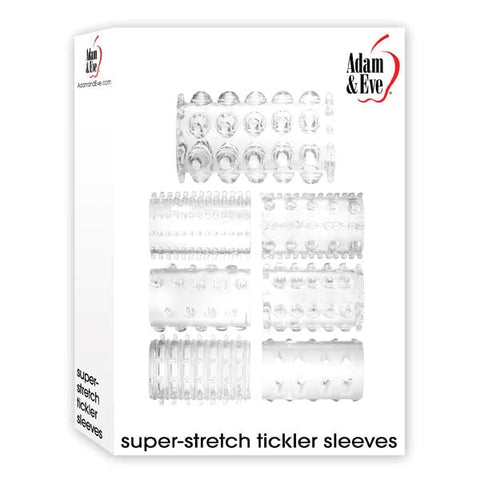 Super Stretch Tickler Sleeves by Adam & Eve 7 Textured Penis Sleeves - Cock Rings