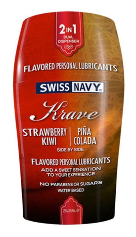 Swiss Navy Krave 2 In 1 Flavored Personal Lubricants 50ml Dual Flavor - Delay and Excite Sprays