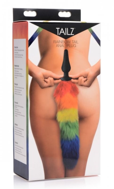 Tailz Rainbow Tail Anal Plug Discreet Packaging - - Butt Plugs