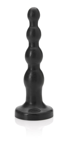 Tantus Ripple Large Black Graduated Anal Dildo with Bead Design - Butt Plugs