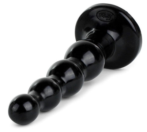 Tantus Ripple Large Black Graduated Anal Dildo with Bead Design - Butt Plugs