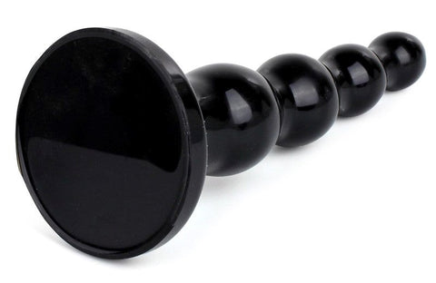 Tantus Ripple Large Black Graduated Anal Dildo with Bead Design - Butt Plugs