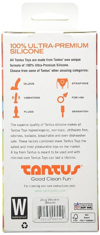 Tantus Zing Massager Black Vibrating Anal Plug - Butt Plugs