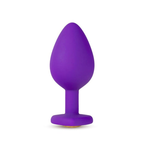 Temptasia Glamorous Booty Plug Purple Medium with Heart Shaped Jeweled Base - Butt Plugs