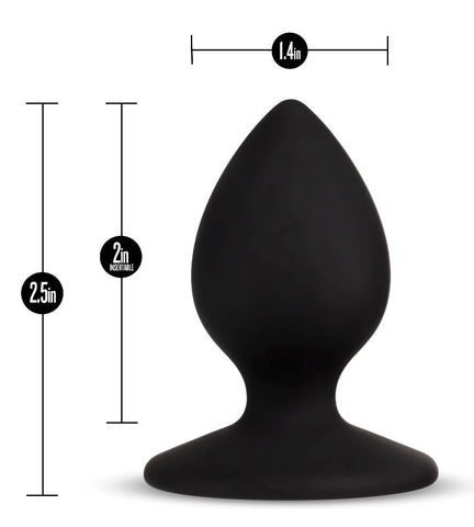 Blush Novelties Temptasia Slave Plug Black Silicone Butt Plug with Slave Text - Butt Plugs