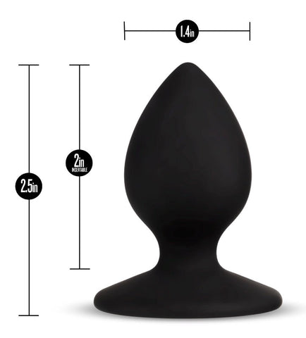 Blush Novelties Temptasia Slut Plug Black Premium Silicone Anal Plug - Butt Plugs
