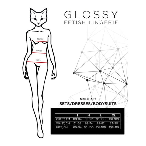 Glossy Wetlook Womens Bodysuit With Zip Alessia Large - Teddies and Bodysuits