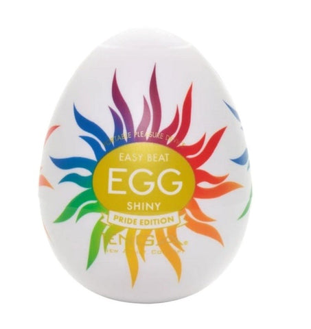 Tenga Egg Shiny Pride Edition Stretchy Masturbator with Ribbed Texture - Masturbators and Strokers
