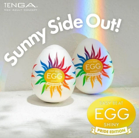 Tenga Egg Shiny Pride Edition Stretchy Masturbator with Ribbed Texture - Masturbators and Strokers