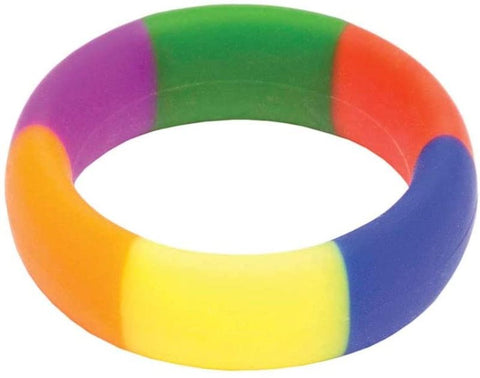 The 9s Pride 365 Rainbow Cockring Medical Grade Silicone Design - Stretchy Cock Rings