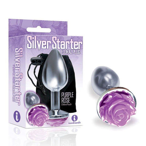 Icon Brands The 9s Silver Starter Rose Chrome Butt Plug for Beginners - Butt Plugs