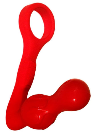 C1R Releasing The Clencher Red Dual Stimulation Cock Ring Butt Plug - Stretchy Cock Rings
