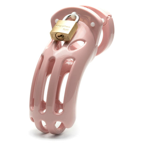 The Curve Chastity Cock Cage Kit - Pink - Male Chastity