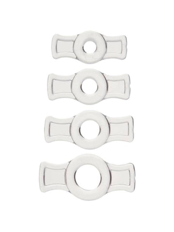 Doc Johnson TitanMen Cock Ring Set Four Sizes for Penis Enhancement - Cock Ring Sets