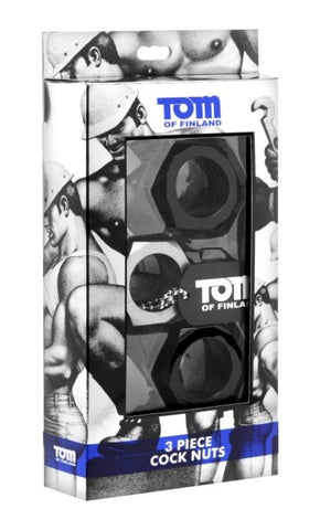 Tom of Finland 3 Piece Cock Nuts Flexible TPE Enhancement Set - Cock Rings