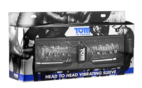 Tom of Finland Head to Head Vibrating Sleeve Dual Ended Masturbator - Masturbators and Strokers