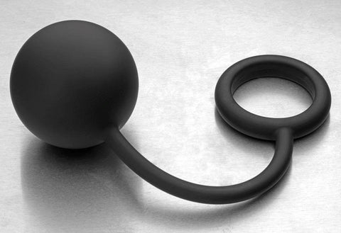 XR Brands Tom of Finland Silicone Cock Ring & Weighted Anal Ball Dual Action - Cock Rings