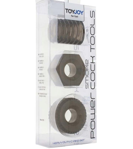 Toy Joy Power Cock Tools For Harder Play Three Textured Cock Rings - Cock Rings