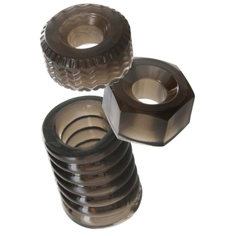 Toy Joy Power Cock Tools For Harder Play Three Textured Cock Rings - Cock Rings