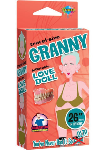 Pipedream Granny Travel Size Inflatable Love Doll with Textured Orifices - Love Dolls