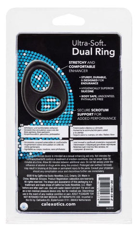 CalExotics Ultra Soft Stretchy Dual Cock Ring - Stretchy Cock Rings