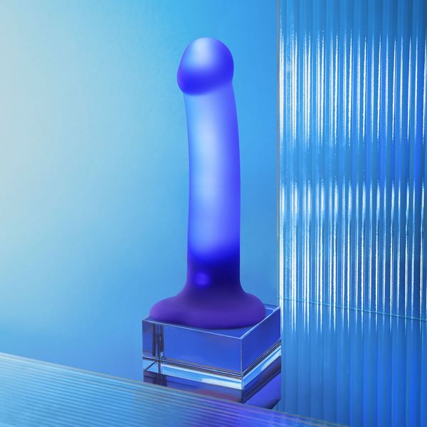 STRAP-ON-ME Glow LED Realistic Dildo Purple - Realistic Dildos