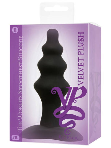 Velvet Pleasure Silky Smooth Vibrator Ribbed Silicone Butt Plug for Anal Play - Butt Plugs