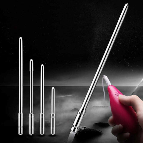 BDStyle Vibrating Penis Plug 10 Speed Metal Urethral Stimulator - Penis Plugs